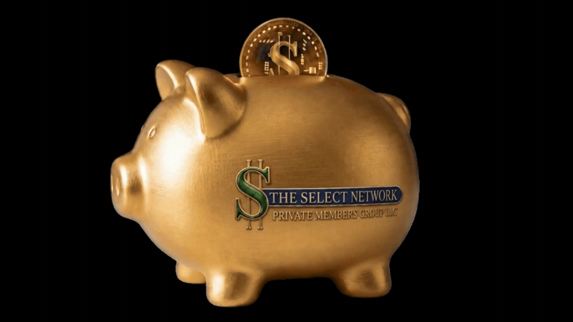 The Select Network Member Group animated piggy bank